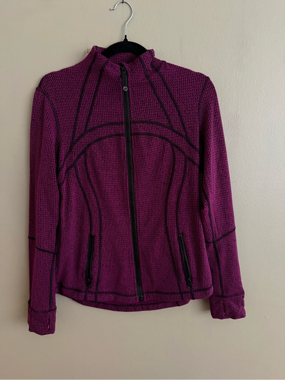 Lululemon Define Jacket Deep Pink-Purple & Black Menswear Women Medium Full Zip